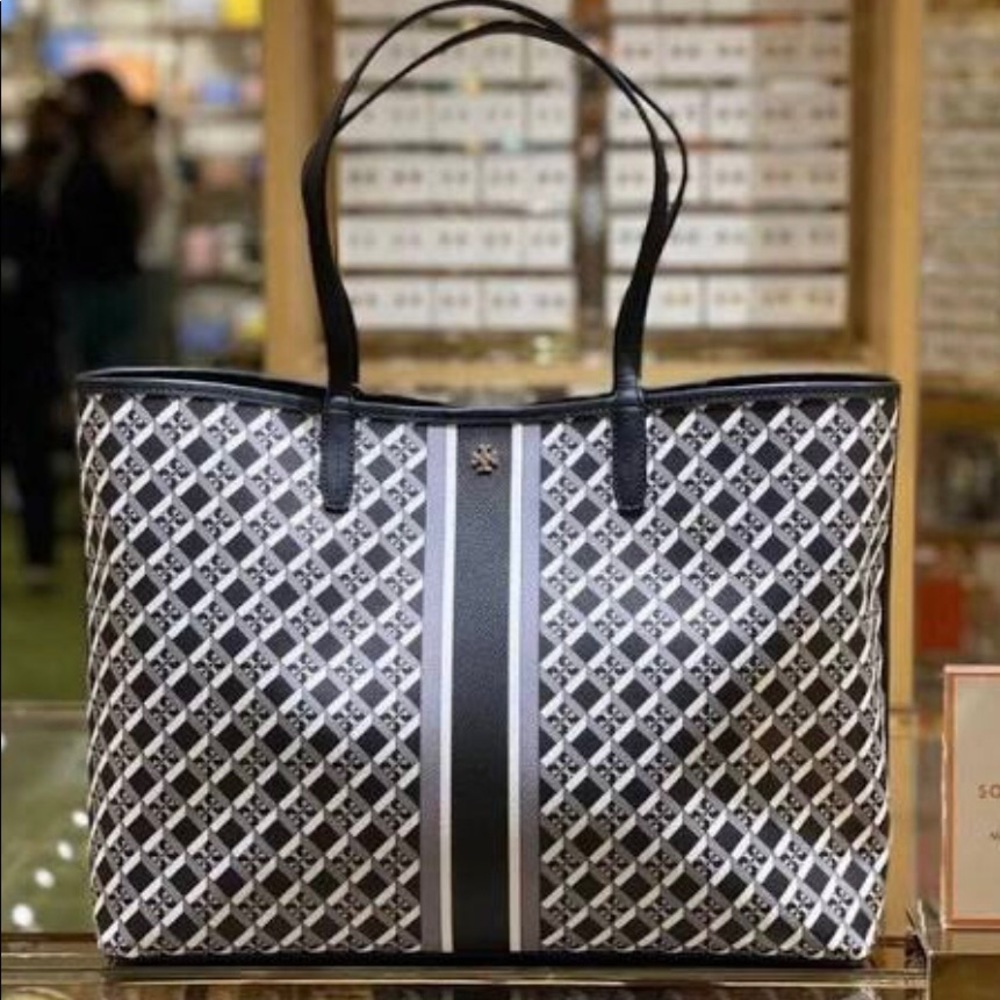 Tory Burch Black Geo Tote